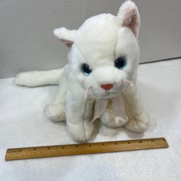 Ty The Beanie Buddy Collection White Cat Blue Eyes Long Tail 1999 Plush Toy - Picture 12 of 12